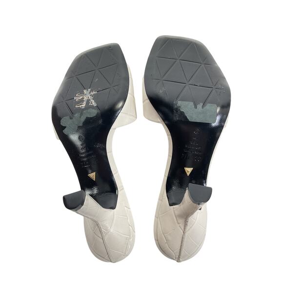 Schutz 'Posseni' White Leather Slide Sandal Size 7.5 M - Picture 5 of 6